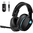 Gtheos 2.4GHz Wireless Gaming Headset for PC, PS4, PS5, Mac, Nintendo Switch, Bluetooth 5.2 Gaming Headphones with Noise Canc