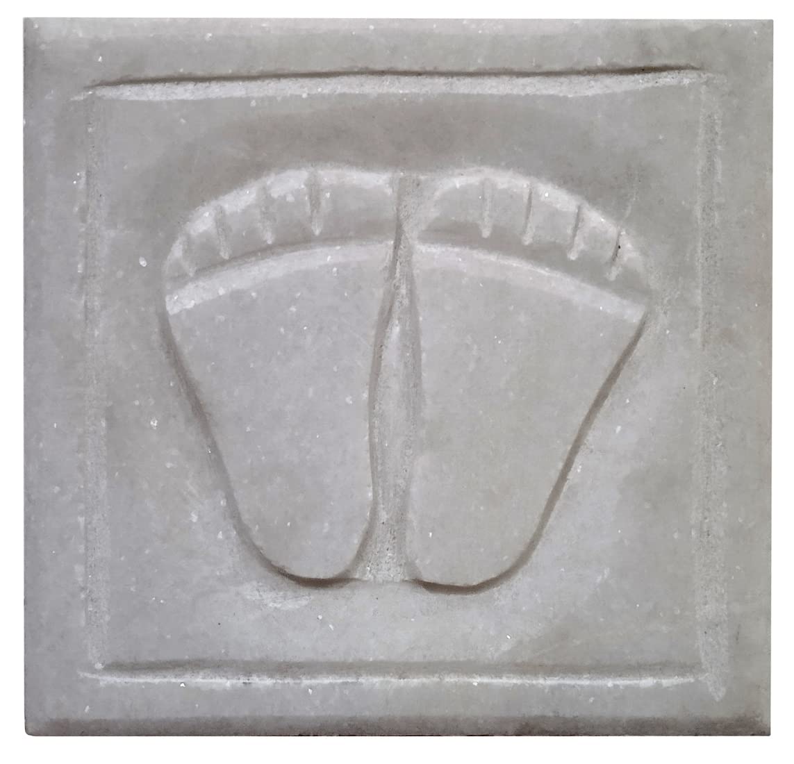 Purpledip Marble Idol Padukas/Charan: Impression Of God's Footprints For Home Temple Mandir (12592)