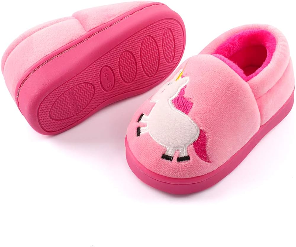  | ESTAMICO Boys Girls Warm Slippers Cartoon Car Kids Winter Indoor Household Shoes | Slippers