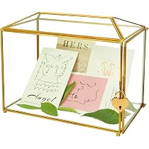 Caixa de cartão de vidro dourado de casamento com cadeado e slot ...