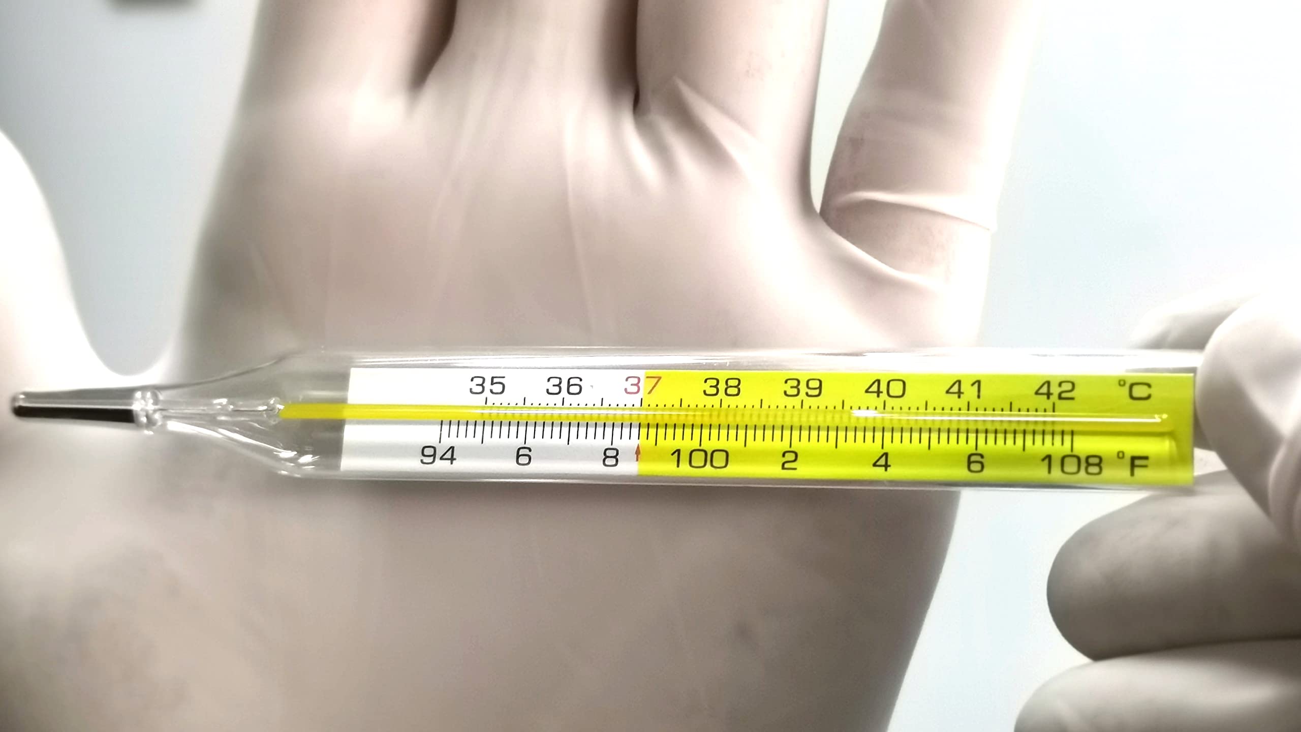 2pcs Glass Thermometers Mercury Free Clinlic Thermometer Traditional Thermometer Dual Scale Mercury Free C&F 2PK