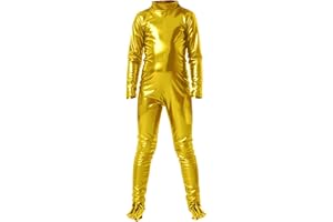 Wildarms Girls Unitards Long Sleeve Full Body Leotard Kids Turtleneck Bodysuit for Dance Costume Gymnastics 1-13 Years