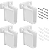 ZIUZI 4 Pcs Wire Shelf End Bracket, White Plastic Wall Mount Closet Shelves | Brackets for Shelves Closet, Comes with Fasteners