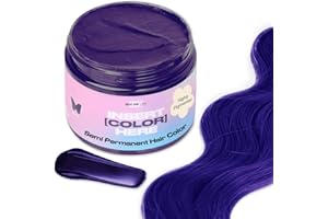 INH Semi Permanent Hair Color | Color Depositing Conditioner | Amethyst Dark Purple Hair Dye | No Bleach No Peroxide Temporary Tint for Women, Men | Vegan, Ammonia Free, Sulfate Free, Ready to Use 6oz