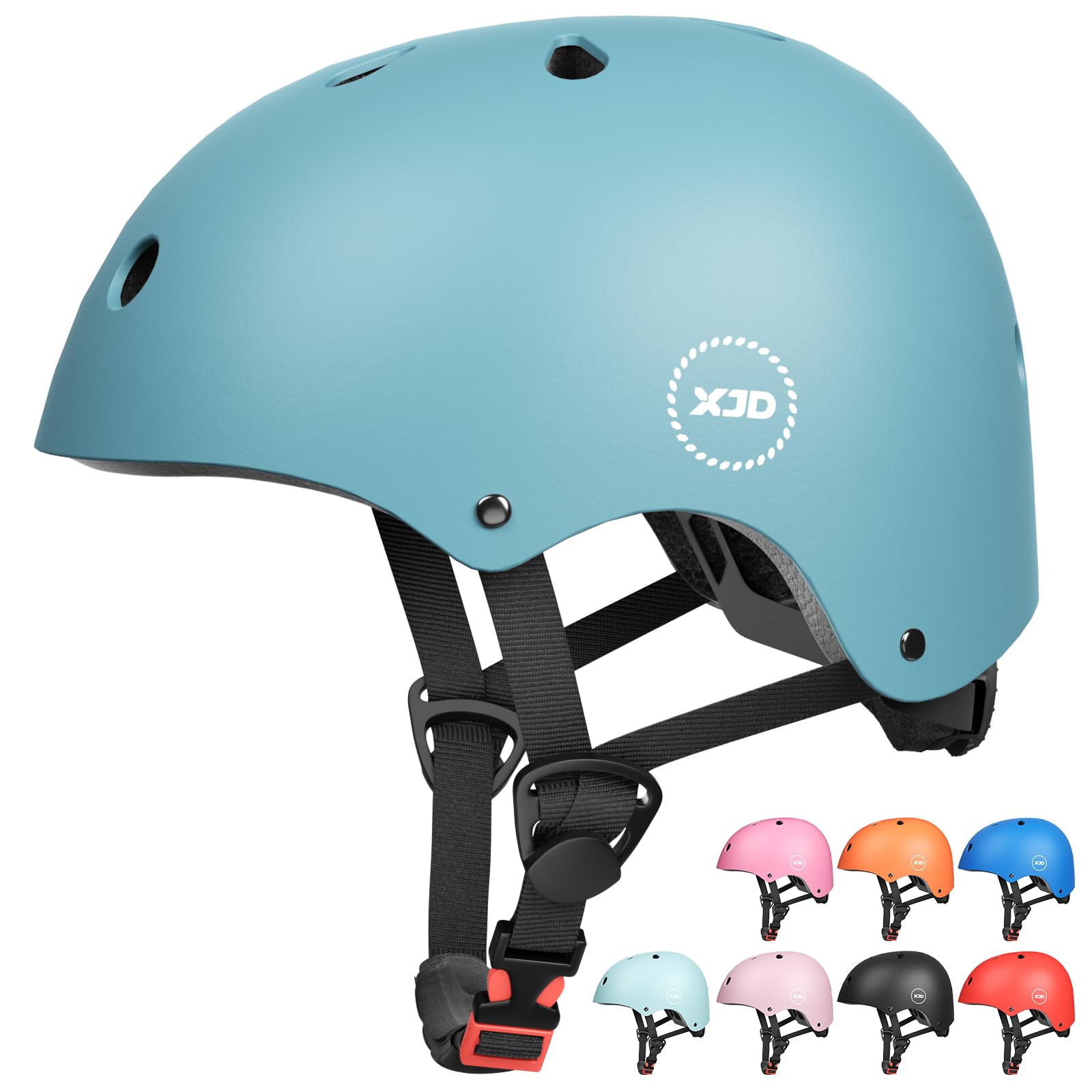 XJD Kids Helmet Toddlers Bike Helmet Age 3-13 Years Adjustable Skateboard Helmet for Cycle BMX Scooter Roller Skating for Children Boys/Girls (Dusty Blue, Medium)