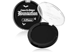 DE'LANCI Black Face Paint Foundation Halloween Sfx Makeup, Semi-matte Black Body Paint Highly Pigmented, Black Face Body Paint Skull Skeleton Waterproof Greasepaint Goth Makeup Special Effects Cosplay
