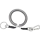Mini Skater Fishing Coil Lanyard Fishing Tool Retractable Plastic Safe Rope Wire for Securing Pliers, Kayak, Surfing, Boating and Wading,1Pcs (Spiral Length:6 inch)