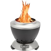 Cuisinart Outdoor Fire Pit, Cleanburn Smokeless System, Wood Burning, 7.5" | Stainless steel firepit with removable ash base, enhanced airflow, and high-heat enamel-coated exterior, COH-755A
