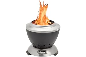 Cuisinart Cleanburn Smokeless Tabletop Fire Pit, 7.5” Lightweight Portable Smokeless Fire Pit with Removable Base for Ash & Carry Bag, Small Outdoor Heater for Patio, Camping & RV, Portable Heater