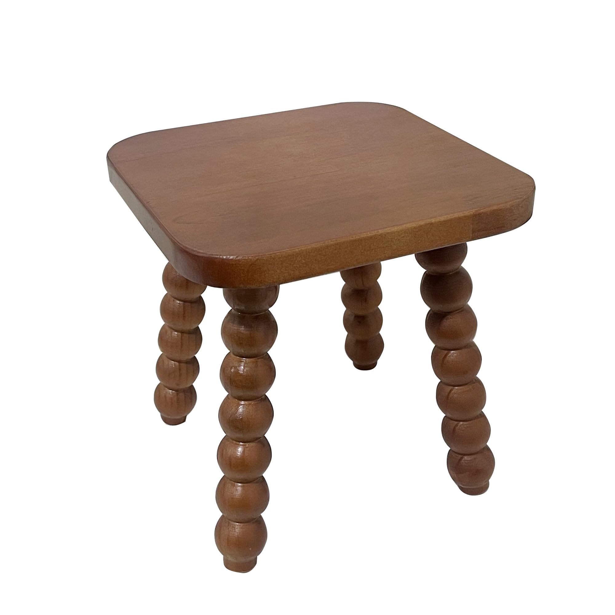 Photo 1 of JUIOETUR Solid Wooden footstool9.3 Inch - Short Stool for Kids & Adults, Sensory Table Helper - Sturdy Foot Stool for Bathroom, Kitchen, Bedroom, Natural Plant Stand, Toddler Helper (Brown)