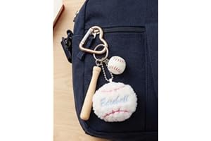 Tennis Keychain Heart-Shaped Carabiner, Plush Ball & Mini Racquet Charm - Sports Key Ring for Bags, Wallets & Backpacks