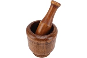 Wooden Mortar and Pestle Set, Pestle and Mortar Bowl Garlic Herb Spice Mixing Grinder Crusher Kitchen Bowl Smashing Tool, Woo