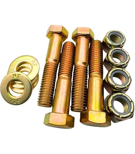Hard-to-Find Fastener Grade 8 Coarse Hex Flange Bolts – 1/2”-13 X 1-3/4”, Yellow Zinc Finish, 25-Piece – Heavy Duty For Automotive, Industrial & Structural Use