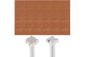 GORGECRAFT 2 Styles Leather Stamping Tools Alloy Basket Weave Stamps Embossing Working Carving Punches Tools 3D Geometric Pro