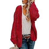 Ferrtye Womens Oversized Chunky Open Front Cardigan Sweaters Cable Knit Long Sleeve Cardigans Outwear Coats