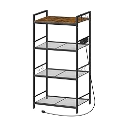 MAHANCRIS Bakers Rack with Power Outlet, Microwave