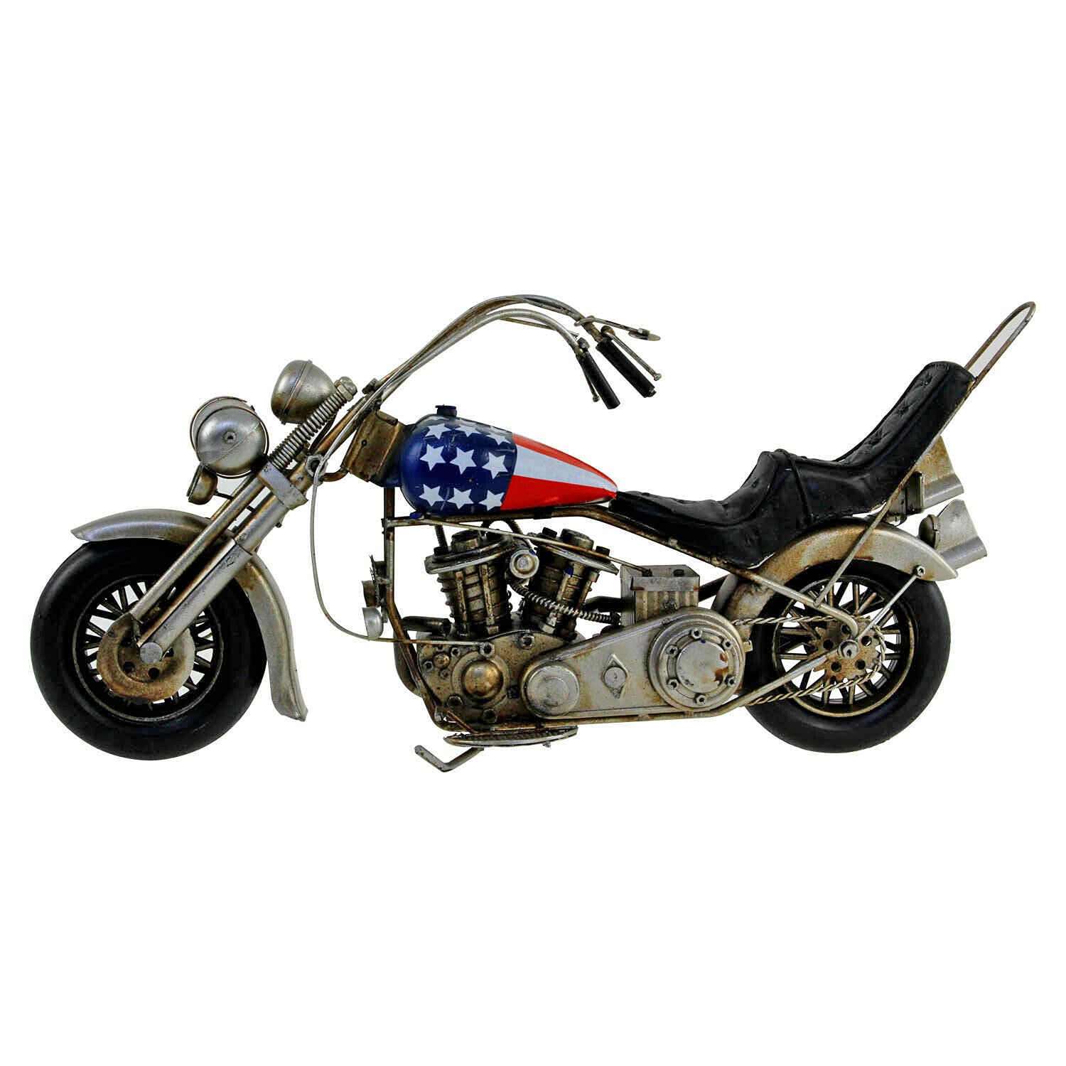 L&P LP42756 Figure | Vintage Blue Motorbike | 1 Piece-32x17x14 cm Accessory, Multicolord