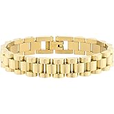 Electric Picks 14kt Gold Plated Stainless Steel Bracelet for Women – Jewely Bracelet with Chain Link Design, Non Tarnish Gold Plated Stainless Steel Jewelry Fashion Accessories - 6.5" or 7" L, 10mm