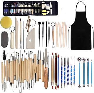 Töpferwerkzeug Set, 52Pack Werkzeug Ton, Keramik Werkzeug-Set, Modellierung Ton Werkzeug, Schnitzwerkzeug für Steinmalerei, Tonmodellierung, Prägung, Nagelkunst
