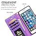 iPhone 7 Plus Case,iPhone 8 Plus Case, Moze iPhone 7 Plus Wallet Case [4 Card Slots ] [Wrist Strap] [Stand Feature] PU Leather Flip Wallet Case Cover for iPhone 7 Plus/iPhone 8 Plus- Purple
