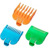 Clipper Guards Set Compatible with Most Wahl Clippers, Clipper Guides Replacement - Guard Number: #1/2, #1 and #1 1/2 (Length: 1/16 inch, 1/8 inch and 3/16 inch)