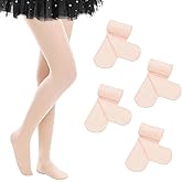 Century Star 4 Pairs Tights for Girls-Soft Footed Ballet Dance Toddler Tights Stockings School Uniform Kids Leggings