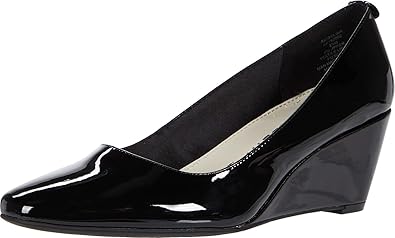 anne klein black wedge shoes