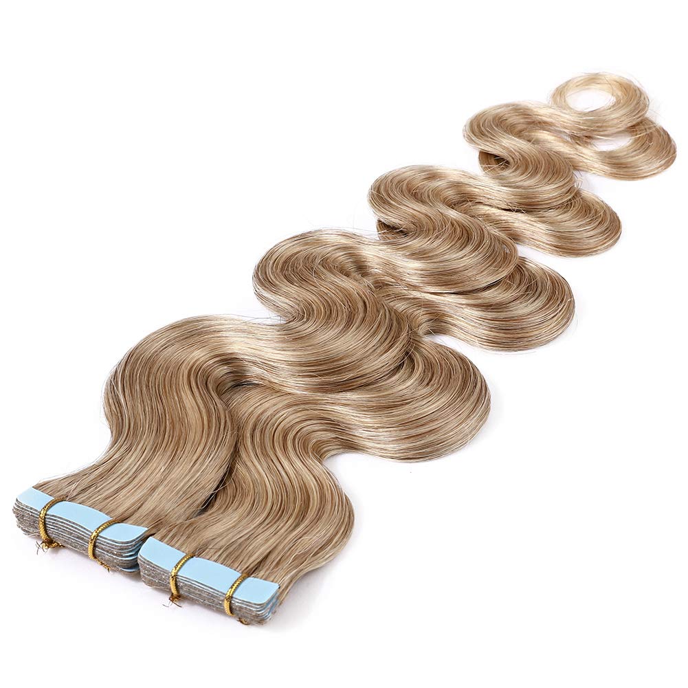 Wavy Tape in Hair Extensions 100 Human Hair Body Wave 16