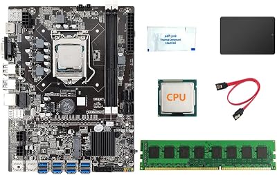 Oikabio B75 Mining Motherboard CPU RAM SSD SATA Cable Thermal Grease 8 USB3.0