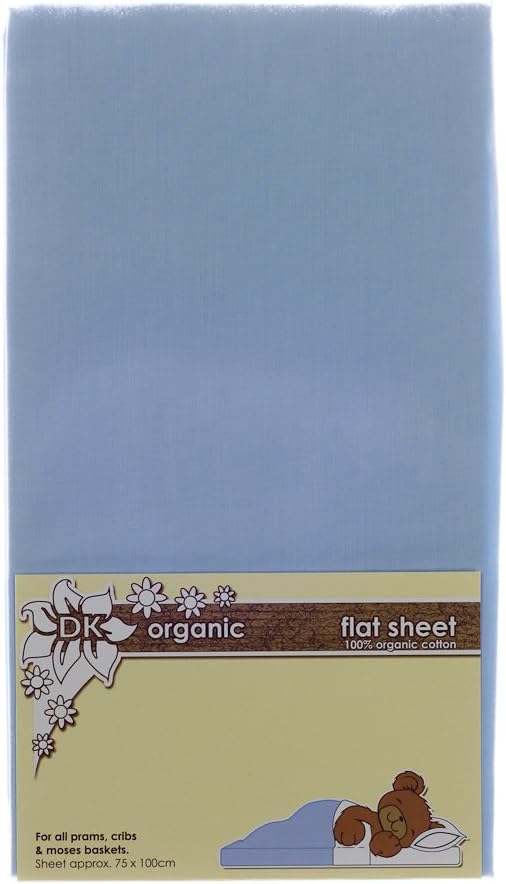 DK Glovesheets Flat Sheet for Prams and Cribs (Organic Sky)