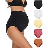 KUNINDOME Maternity Underwear Over Bump, Seamless Maternity Support Panties, Plus Size, Multi Pack