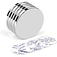LOVIMAG Super Strong Neodymium Disc Magnets, Powerful Rare Earth Magnets with Double-Sided Adhesive for Fridge, DIY, Building, Scientific, Craft, and Office - 1.26 inch x 1/8 inch, Pack of 5