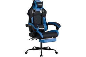 WOTSTA Gaming Chair with Footrest,High Back Gamer Chair with Massage Reclining Computer Chairs Big and Tall Racing Gaming Cha