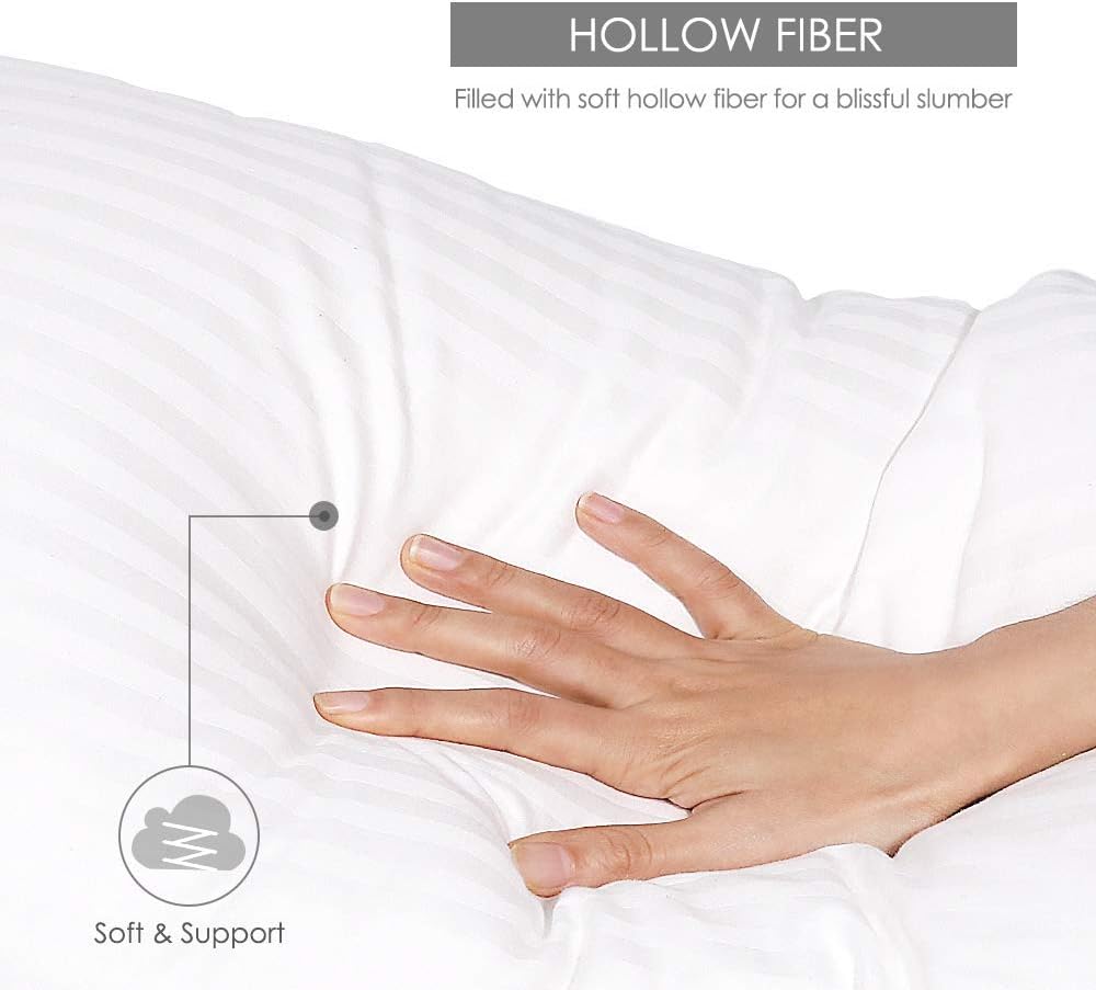 COZSINOOR Cozy Dream Series Hotel Quality Pillows for Sleeping [Set of Two] Premium Plush Fiber, 100% Breathable Cotton Cover Skin-Friendly (Queen Size): Home & Kitchen