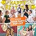 Zelaar Gold Happy Birthday Balloons Banner Set with Confetti Balloons for Birthday Party Decorations