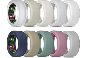 BandRain 10 Pack Cover for Oura Ring Gen 4 & 3/ULTRAHUMAN Ring AIR, Anti-Scratch Elastic Silicone Protector Case Accessories for Women Men Working Out Gym (10 Colors - Set 13, S (6/7/8/9/10))