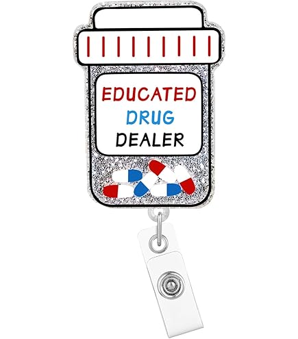 Funny Pharmacy Tech Badge Reel – Cute Pill Bottle Design For Nurses & Medical Workers