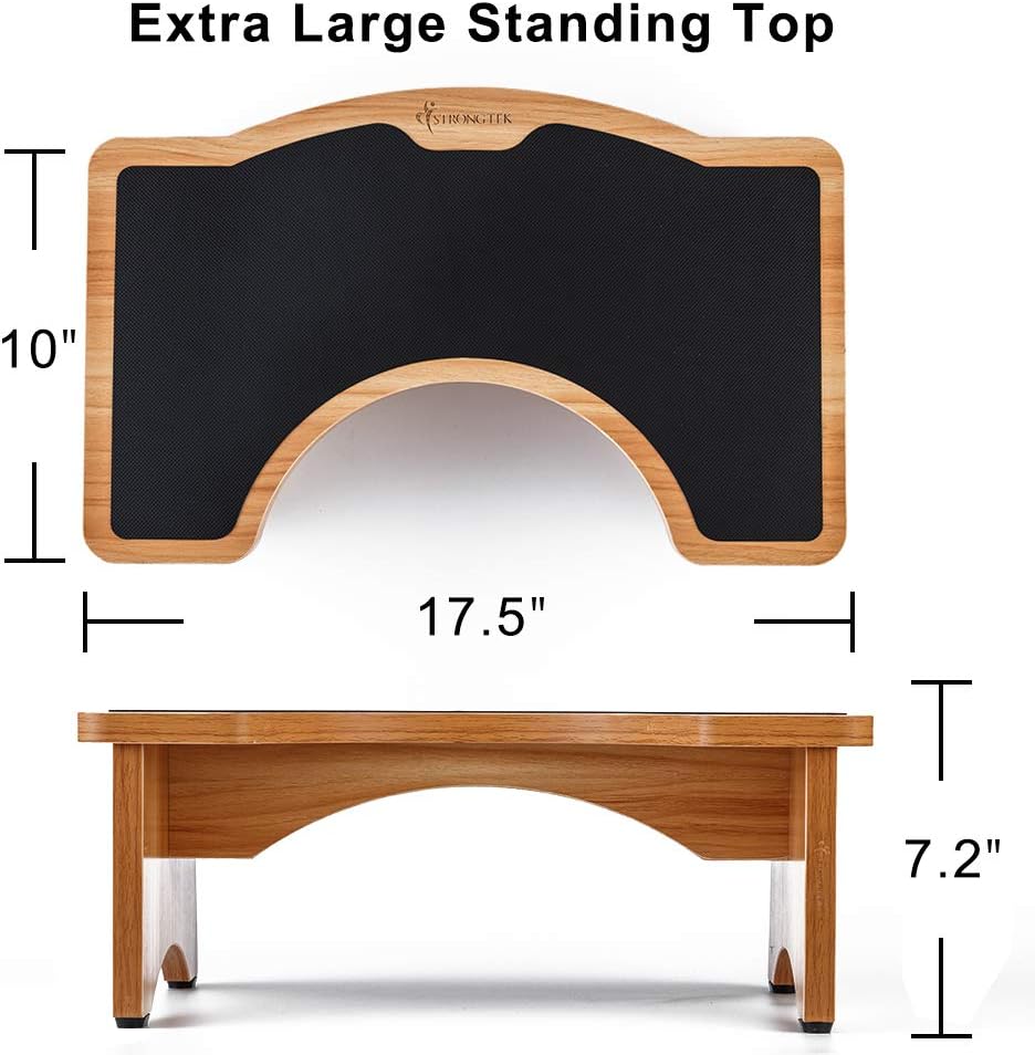 StrongTek Squatting Toilet Stool, Wood Bathroom Step Stool Squat with Anti Slip Layer, Adults and Elders, Potty Training for Adult, Portable, Sturdy, 350 lbs Capability, No Installation: Health & Personal Care
