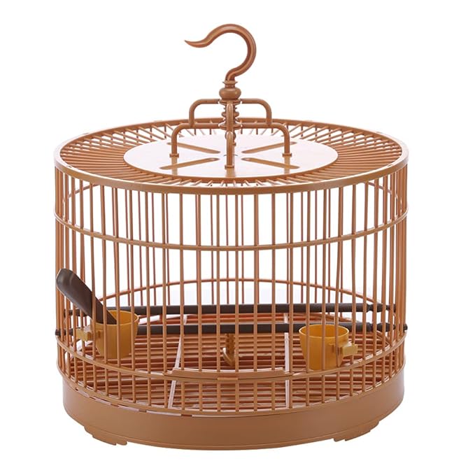 ULTECHNOVO 1 Set Classic Round Bird Cage with Feeder Hanging Bird House