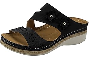 WAJCSHFS Orthopedic Sandals for Women Comfortable Wedge Shoes Womens Dressy Summer Sandals Casual Walking Wedges Flip Flops
