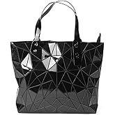Geometric Lattice Luminous Purse Chain Crossbody Clutch Purses Tote Handbags Holographic for Women