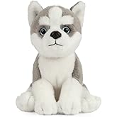 Living Nature Husky Puppy Stuffed Animal | Fluffy Dog Animal | Soft Toy Gift for Kids | 6 inches