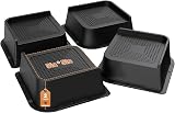 MYMULIKE Bed Risers 2 Inch Heavy Duty L Shaped Up to 6000 Lbs Black 4 Pack