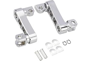 VG MOTO Motorcycle Male Mount Foot Peg Extensions Passenger Highway Pegs Clamp Support Brackets Adjustable Chrome Replacement for Harley Dyna Softail Touring Sportster Road King Street Glide