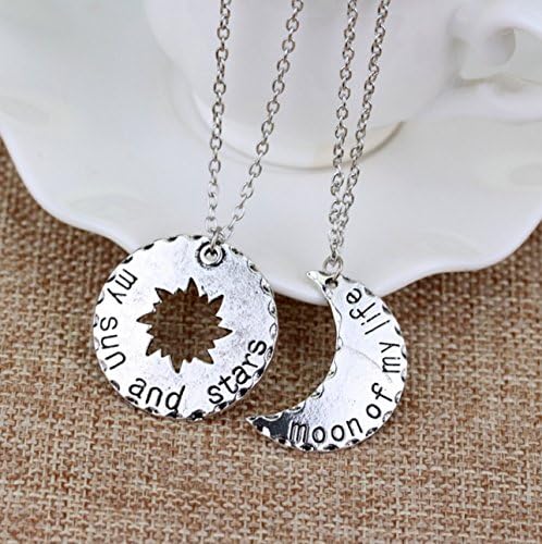 Sun and Moon Friendship Necklaces BFF Jewelry Charm Necklace Set (2PC)
