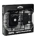 Zippo Jack Daniel's Black Matte Pocket Lighter and Pouch Gift Set