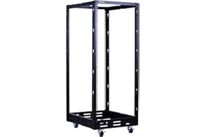 RackPath 25U Open Frame Server Rack – Heavy Duty 4 Post Adjustable Depth with Casters