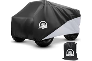 COVERVIN ATV Cover, Heavy-Duty Waterproof Oxford Fabric Protective 4 Wheeler Quad Cover Durable All-Weather, for 82-Inch Most Four-Axle Vehicles,Kawasaki Honda Polaris Yamaha (XL, Silver)
