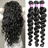 6A Brazilian Virgin Hair 3 Bundle 50G/Pcs Loose wave Human Hair Virgin Hair Extension Unprocessed Brazilian Virgin Hair