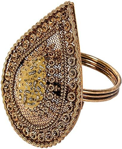 Iron and Glass Beads Teardrop Napkin Ring